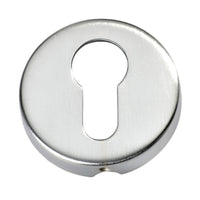 Escutcheon Sheet Brass Euro Satin Chrome D50xP10mm in Satin Chrome
