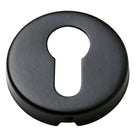 Escutcheon Sheet Brass Euro Matt Black D50xP10mm in Matt Black