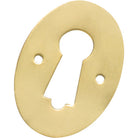 Escutcheon Pressed Unlacquered Polished Brass H44xW30mm in Unlacquered Polished Brass