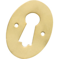 Escutcheon Pressed Unlacquered Polished Brass H44xW30mm in Unlacquered Polished Brass