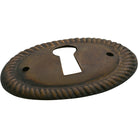 Cupboard Escutcheon Oval Rope Antique Brass H30XW40mm in Antique Brass