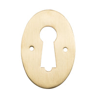 Escutcheon Pressed Satin Brass H44xW30mm in Satin Brass