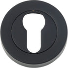 Escutcheon Euro Concealed Fix Round Pair Matt Black D52xP10mm in Matt Black