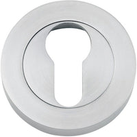 Escutcheon Euro Concealed Fix Round Pair Brushed Chrome D52xP10mm in Brushed Chrome