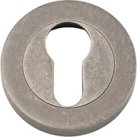 Escutcheon Euro Concealed Fix Round Pair Distressed Nickel D52xP10mm in Distressed Nickel