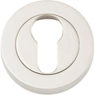 Escutcheon Euro Concealed Fix Round Pair Polished Nickel D52xP10mm in Polished Nickel