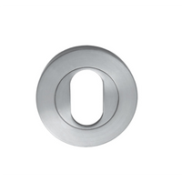 Round Oval Escutcheon (Pair) in Satin Chrome