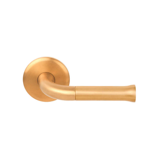 NOUR EV101ZL/64 sprung lever handle without logo on rose PVD satin gold in Satin Gold PVD