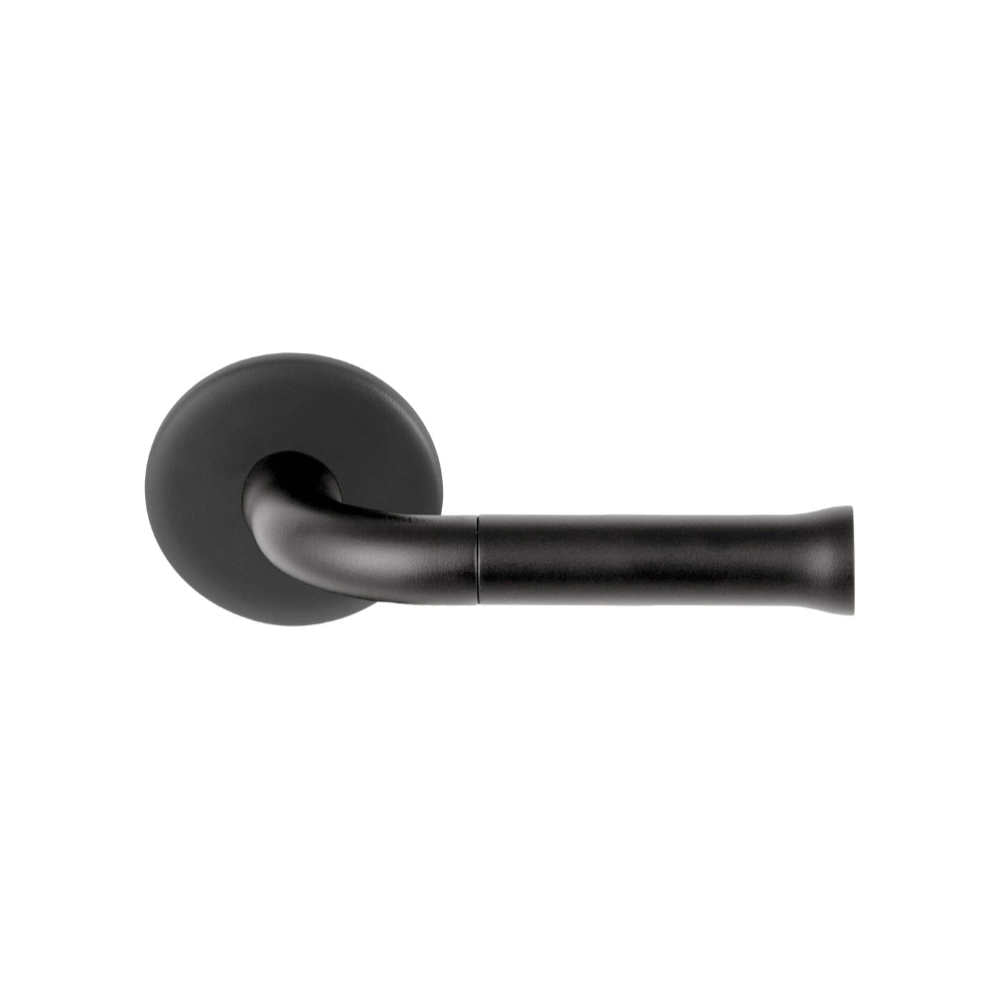 NOUR EV101ZL/64 sprung lever handle without logo on rose satin black  in Satin Black