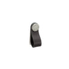 FLEXA LEATHER PULL 70MM BLACK WITH PEWTER BUTTON in Pewter