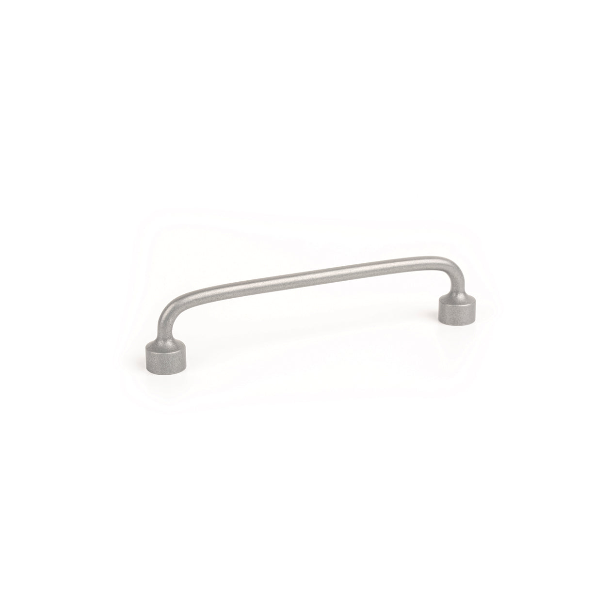Momo FLOID cabinet pull handle in polished white finish shown on a modern kitchen cabinet.
