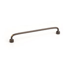 Momo FLOID cabinet pull handle with sleek silver finish, mounted on a wooden cabinet door.