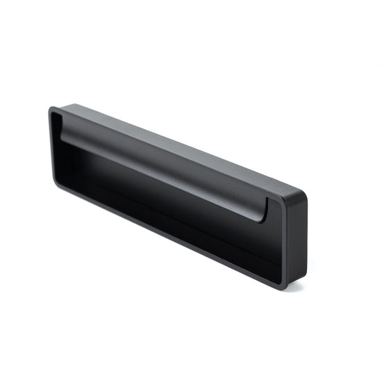 FOLD FLUSH PULL HANDLE 128MM MATT BLACK in Matt Black