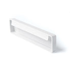 Momo FOLD flush pull handle in white finish, showing sleek modern design and smooth surface for cabinetry or furniture.
