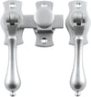 French Door Fastener Teardrop Satin Chrome Backplate H54xW29mm P31mm in Satin Chrome