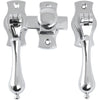 French Door Fastener Teardrop Chrome Plated Backplate H54xW29mm P31mm in Chrome Plated