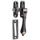 Casement Fastener Teardrop Long Throw Antique Copper W50xP30mm Drop 95mm in Antique Copper