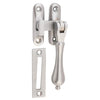 Casement Fastener Teardrop Satin Chrome W40xP30mm Drop 95mm in Satin Chrome