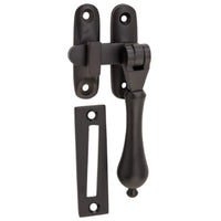 Casement Fastener Teardrop Long Throw Matt Black W50xP30mm Drop 95mm in Matt Black