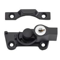 Sash Fastener Locking Wide Base Zinc Alloy Matt Black L64xW38xH30mm in Matt Black