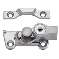 Sash Fastener Locking Wide Base Zinc Alloy Satin Chrome L64xW38xH30mm in Satin Chrome