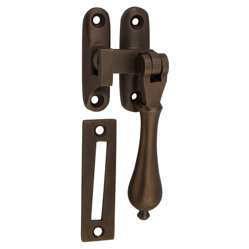 Casement Fastener Teardrop Antique Brass W40xP30mm Drop 95mm in Antique Brass