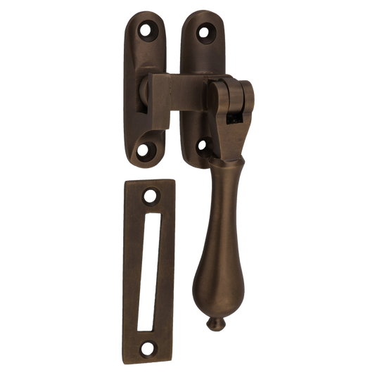 Casement Fastener Teardrop Antique Brass W40xP30mm Drop 95mm in Antique Brass