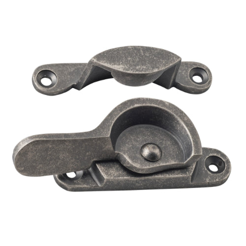 Sash Fastener Narrow Rumbled Nickel L69xW17mm in Rumbled Nickel