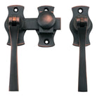 French Door Fastener Square Antique Copper Backplate H54xW29mm P31mm in Antique Copper
