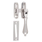 Casement Fastener Teardrop Long Throw Satin Nickel W50xP30mm Drop 95mm in Satin Nickel