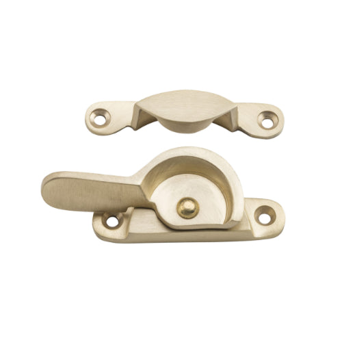 Sash Fastener Narrow Satin Brass L69xW17mm in Satin Brass