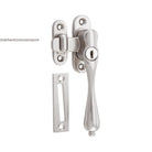 Casement Fastener Locking Teardrop Right Hand Satin Nickel W28xP34mm Drop 115mm in Satin Nickel
