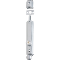 Surface Bolt Locking Zinc Alloy Satin Chrome H150xW32xP35mm in Satin Chrome