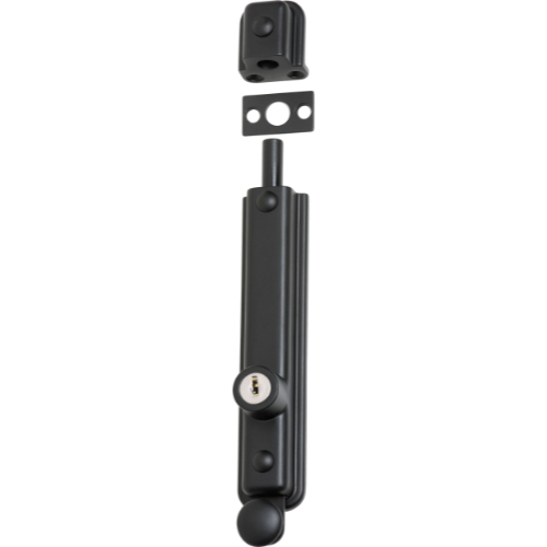 Surface Bolt Locking Zinc Alloy Matt Black H150xW32xP35mm in Matt Black