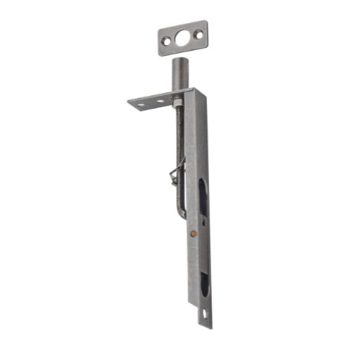 Flush Bolt Rumbled Nickel H150xW19mm in Rumbled Nickel