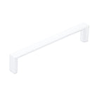 Momo DALLAS D cabinet pull handle in white with gold accents, sleek modern design, mounted on a cabinet door.