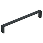 Momo Dallas D Cabinet Pull Handle in matte black finish, featuring a sleek, modern design for kitchen or furniture cabinetry.