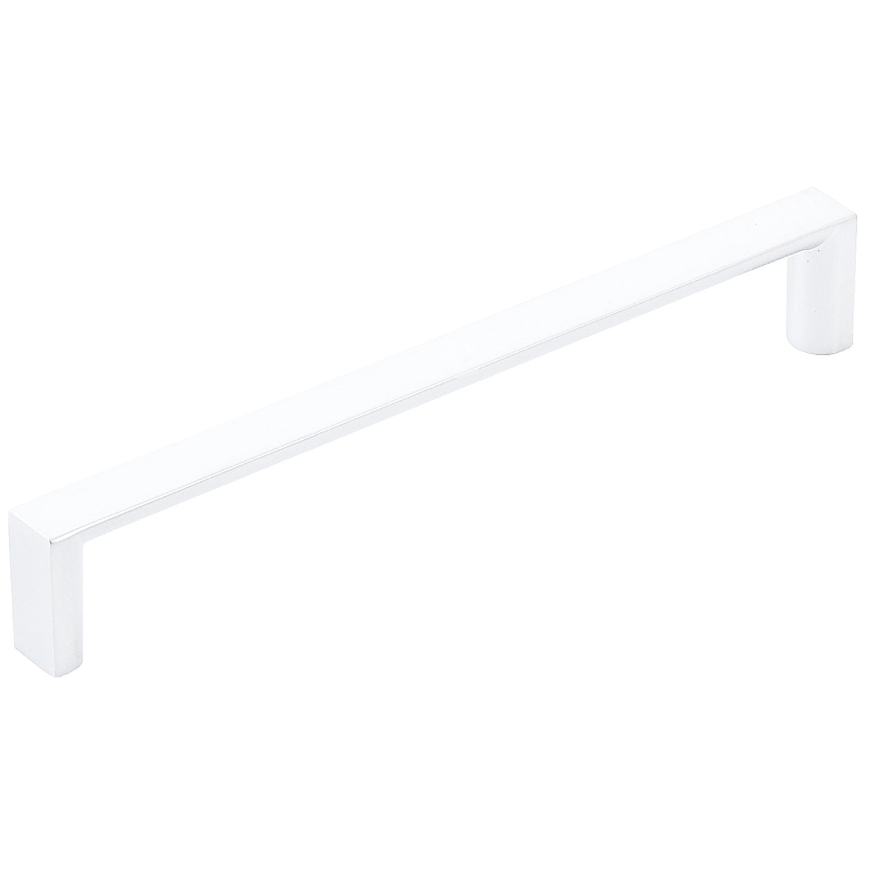 Momo DALLAS D Cabinet Pull Handle in white finish with sleek modern design, mounted on a cabinet door.