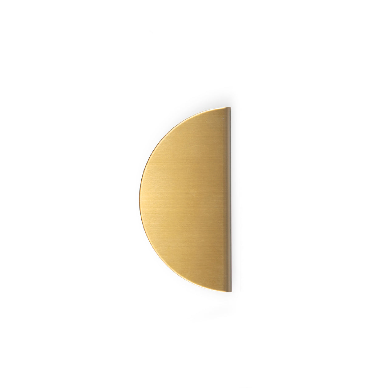 Momo SOLA Half Round Lip Pull handle in black finish, mounted on furniture with visible round shape and sleek design.