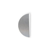 Momo SOLA Half Round Lip Pull handle in stainless steel finish, showcasing its sleek modern design and curved shape.