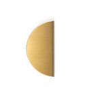 Momo SOLA Half Round Lip Pull handle in brushed brass finish, mounted on a door or drawer for modern furniture design.