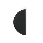 Momo SOLA half round lip pull handle in matte black finish, showing smooth metal surface and mounting holes for furniture drawer or cabinet.