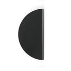 Momo SOLA Half Round Lip Pull handle in matte black finish, mounted on a cabinet door showing its sleek, modern design.