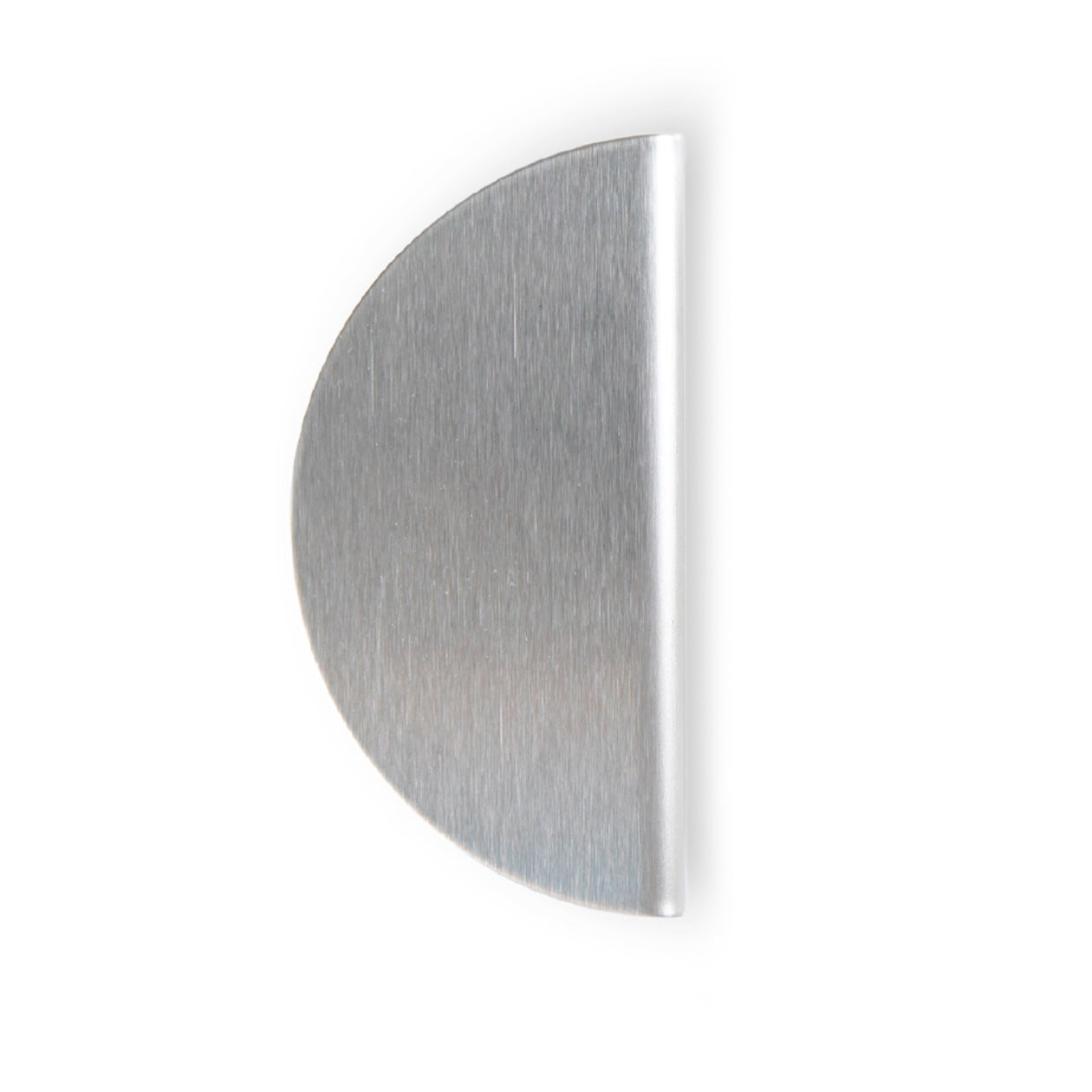Momo SOLA half-round lip pull handle in stainless steel, mounted on a white background for furniture or cabinetry use.