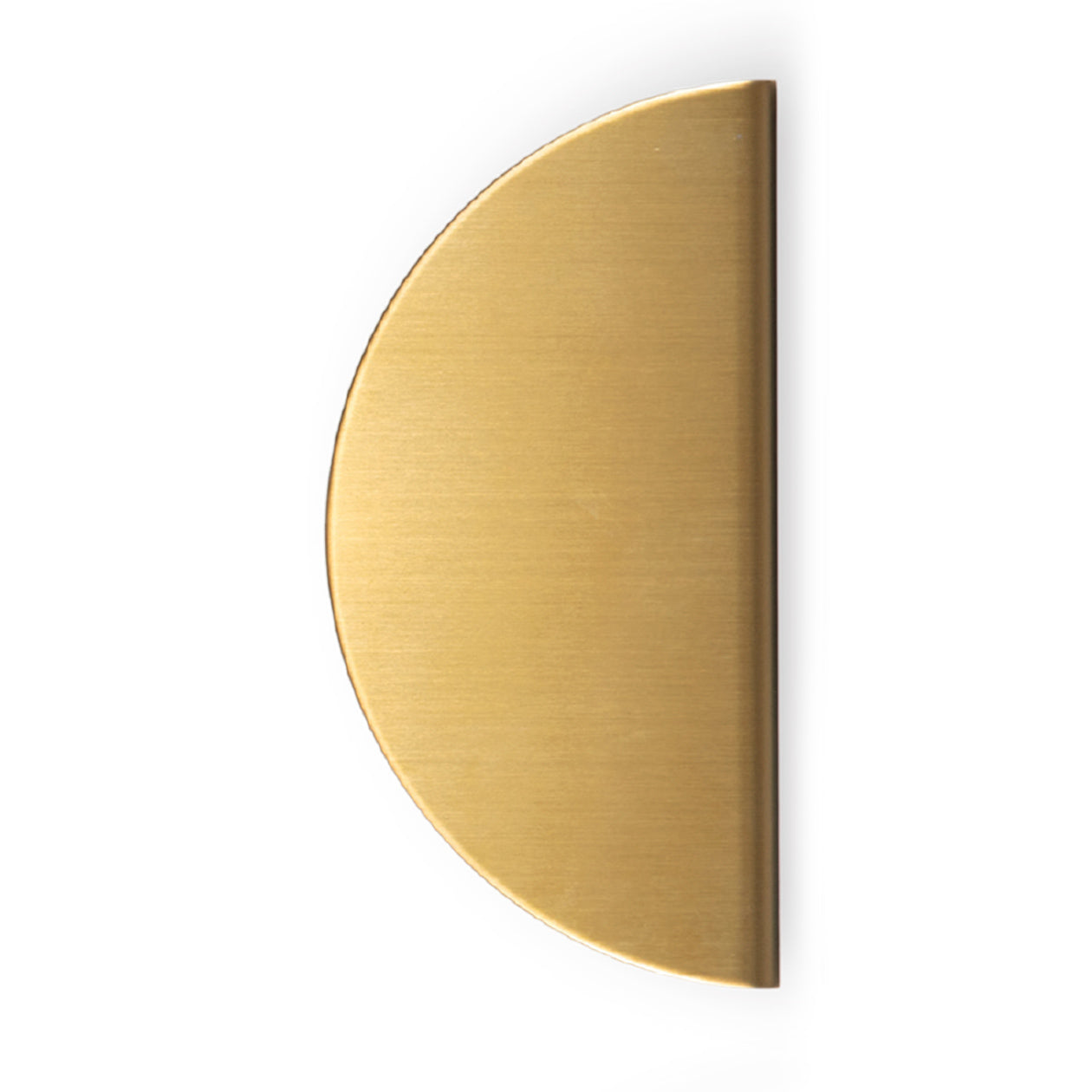 Momo SOLA Half Round Lip Pull handle in matte black finish, mounted on a door or drawer for modern furniture decor.
