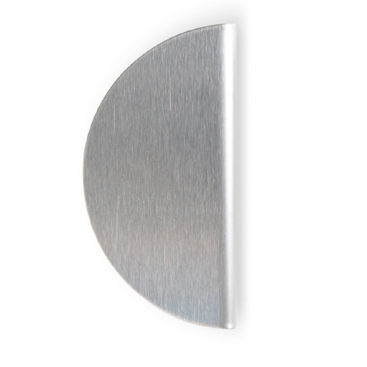 Stainless steel Momo SOLA Half Round Lip Pull handle with sleek, modern design for furniture drawers and cabinets.