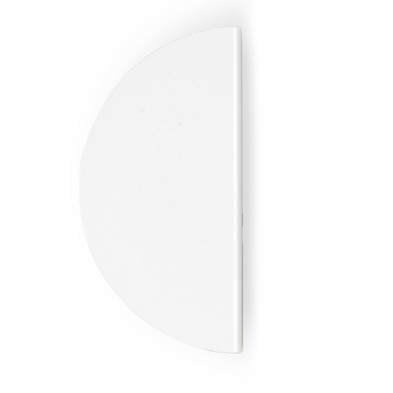 Momo SOLA Half Round Lip Pull handle in white finish, showing a sleek, modern cabinet hardware design with rounded edges.