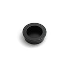 Castella round flush pull handle, 40mm diameter, with a sleek, polished finish, designed for cabinet or furniture doors.