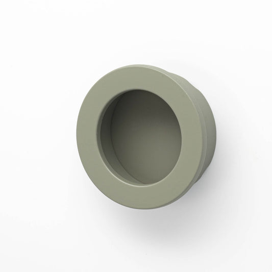 Flush 40mm Round Flush Pull in Dusty Olive