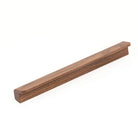 Momo FLAPP Timber Cabinet Pull Handle in walnut finish, showing sleek modern design for kitchen or furniture drawers.